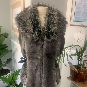 New Guess Faux Fur Grey Vest